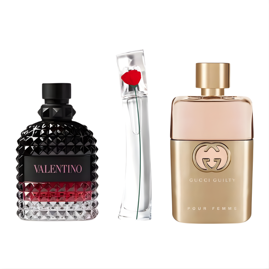 Combo de 3 Perfumes 3 Gucci Guilt, Valentini Intense, Flower Kenzo 100ml